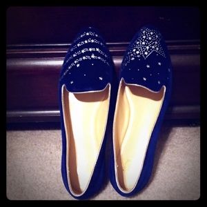 Blue shoes with silver stars size 9